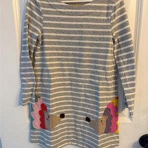 Mini Boden Yellow and Gray Striped Dress